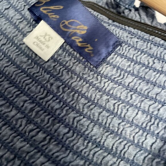 Blue Rain ruched jumpsuit women's size XS cotton denim material off the shoulder - Picture 5 of 8